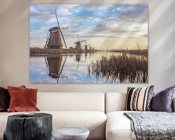 Quiet morning kinderdike windmills by Joris Beudel