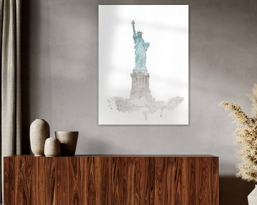 Watercolor Statue of Liberty by Kirtah Designs