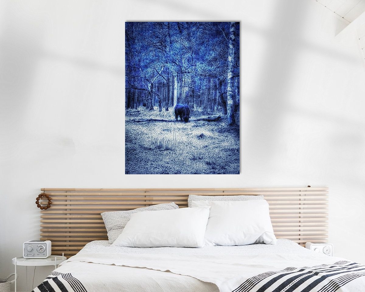 Voorbeeld van het werk in een kamer