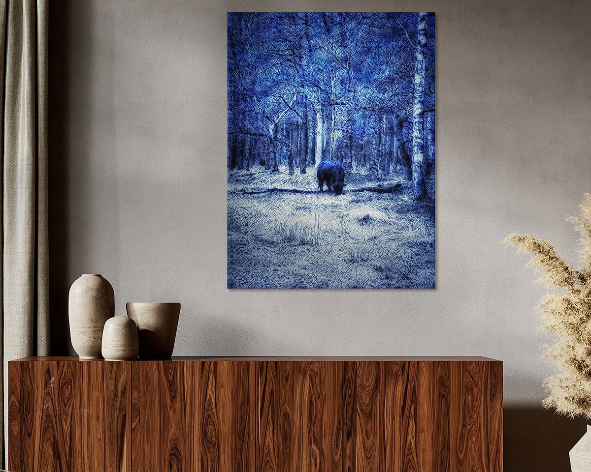 Voorbeeld van het werk in een kamer