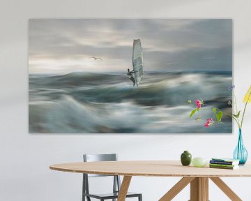 Surfer on old master by Willem Koenes