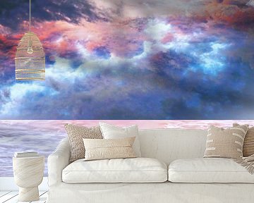 Zeezicht met regenwolken