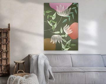 Lotus flower  Line-art van Gisela - Art for you