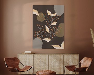 Autumn Leaves Line-art van Gisela - Art for you
