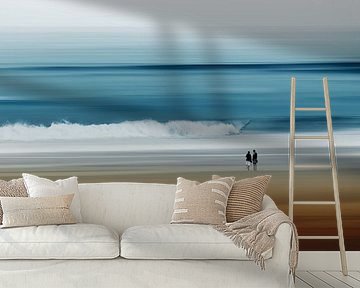 Watching Waves - Abstract beach scene by Dirk Wüstenhagen
