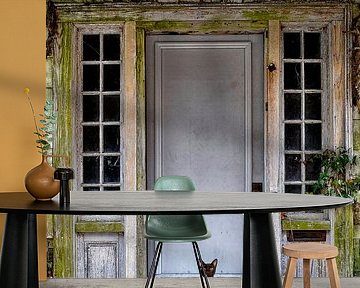 kat zit voor voordeur