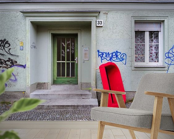 Voorbeeld van het werk in een kamer