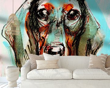 Dachshund portrait stubborn, figure 05 by Liesbeth Serlie