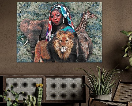 Voorbeeld van het werk in een kamer