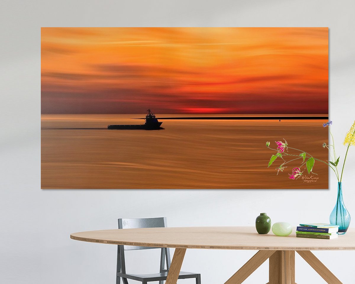 Voorbeeld van het werk in een kamer