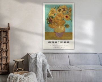 Vaas met 12 zonnebloemen - Vincent van Gogh van Creative texts