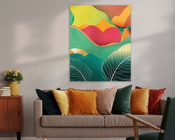 Abstract tropical landscape at sunset by Tanja Udelhofen