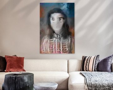 abstracte collage van een portret van een vrouw