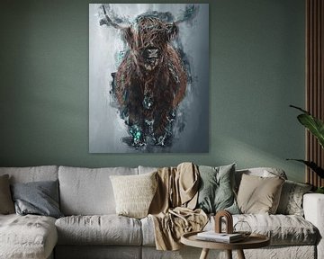 Bison abstrait artistique dans un style de peinture sur BB Creative Art