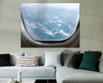 Franse Alpen vanuit vliegtuigraam
