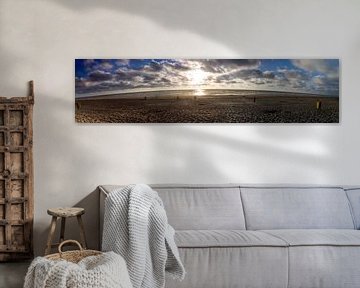 Panorama Sonnenuntergang am Strand von Michael Ruland
