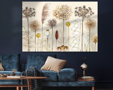 Dried flowers and branches by Geertje Burgers