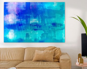 Abstraction in aqua by Mad Dog Art