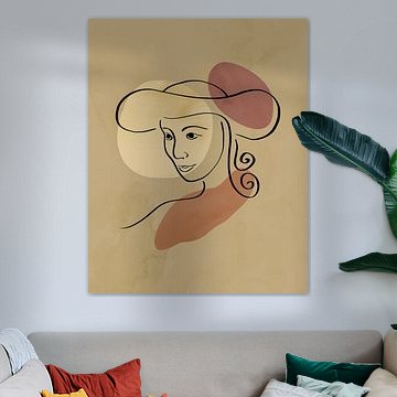 Minimalist face in earth tones