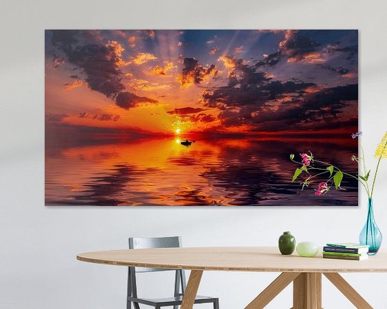 Voorbeeld van het werk in een kamer