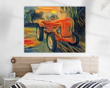 Tractor Porsche in de stijl van Edvard Munch van Christian Lauer