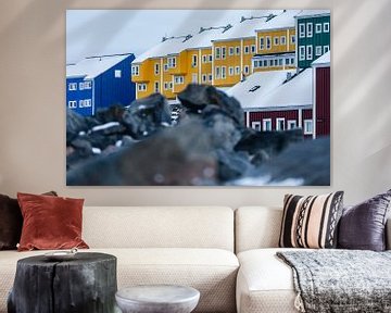 Colorful residential buildings in Aasiaat - Disko Bay, Greenland by Martijn Smeets