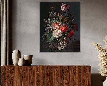 Blumen in einer Glasvase mit einer Tulpe, Rachel Ruysch