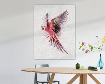 Ara papegaai aquarel schilderij Elegant van Mad Dog Art