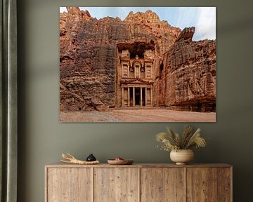 Al Khazneh, The treasury (de schatkamer) in Petra, Jordanië van x imageditor