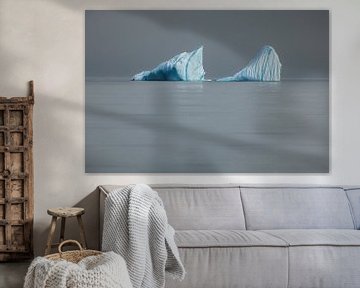 IJsbergen in een gladde oceaan - Disko Bay, Groenland van Martijn Smeets