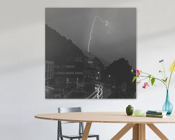 Lightning flash in the mountains by Johan Landman