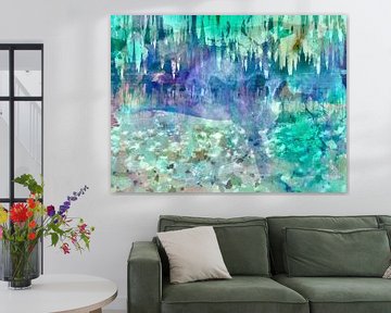 Forêt tropicale en bleu d'eau sur FRESH Fine Art