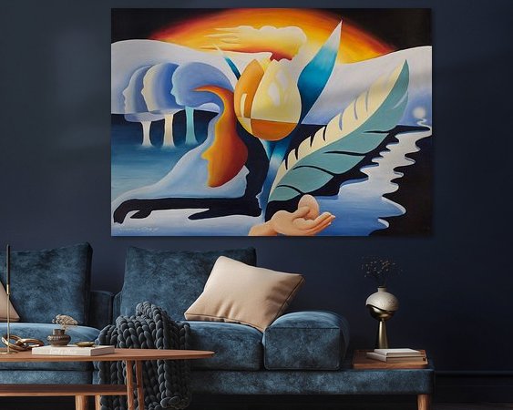 Voorbeeld van het werk in een kamer