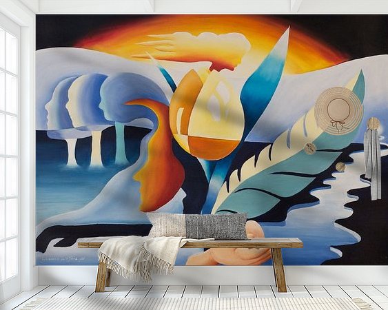 Voorbeeld van het werk in een kamer