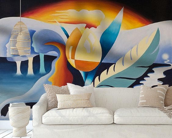 Voorbeeld van het werk in een kamer