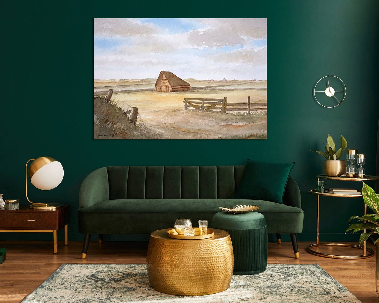 Voorbeeld van het werk in een kamer