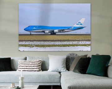 KLM Boeing 747-400 "City of Vancouver" bei winterlichem Wetter. von Jaap van den Berg