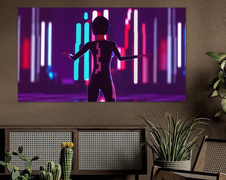 Voorbeeld van het werk in een kamer