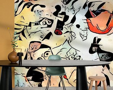 Miro ontmoet Chagall (Geliefden onder de rode zon)