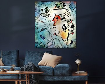 Miro ontmoet Chagall (Le ciel bleu) van zam art