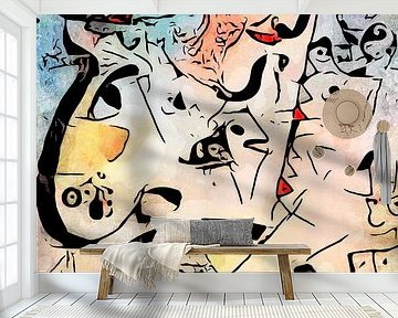 Miro ontmoet Chagall (Le profil et l'enfant rouge)