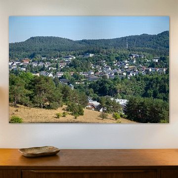 Le village de Gerolstein dans l'Eifel volcanique allemand