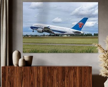 Décollage de l'Airbus A380 de China Southern Airlines. sur Jaap van den Berg