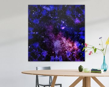 One tribe one galaxy. Milky way in blue purple by Dina Dankers