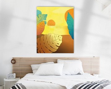 Abstract tropical landscape at sunset 2 by Tanja Udelhofen