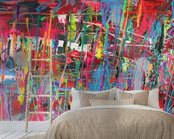 Kleurrijk abstract Pollock dripping van SpeelseKunst