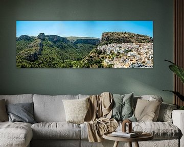 Panorama old town Chulilla in Valencia Spain with rocks landscape by Dieter Walther