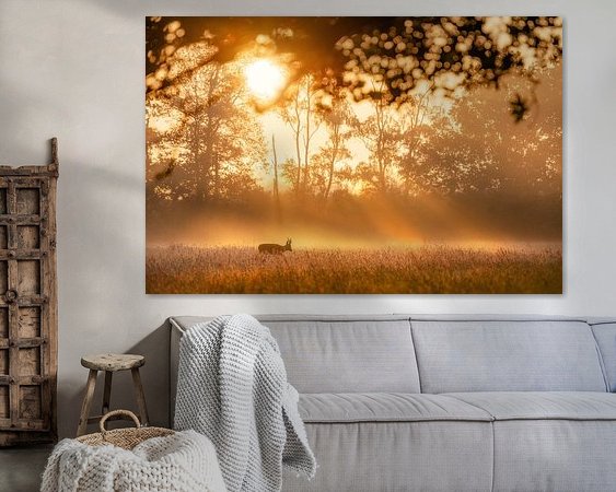 Voorbeeld van het werk in een kamer