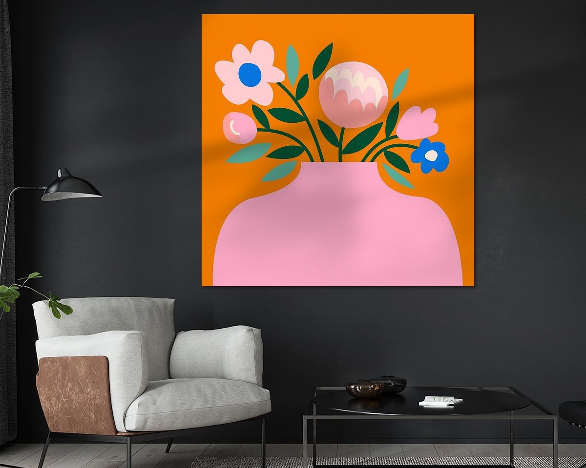Voorbeeld van het werk in een kamer
