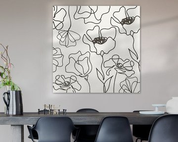 Marché floral scandinave gris sur ivoire sur Mad Dog Art